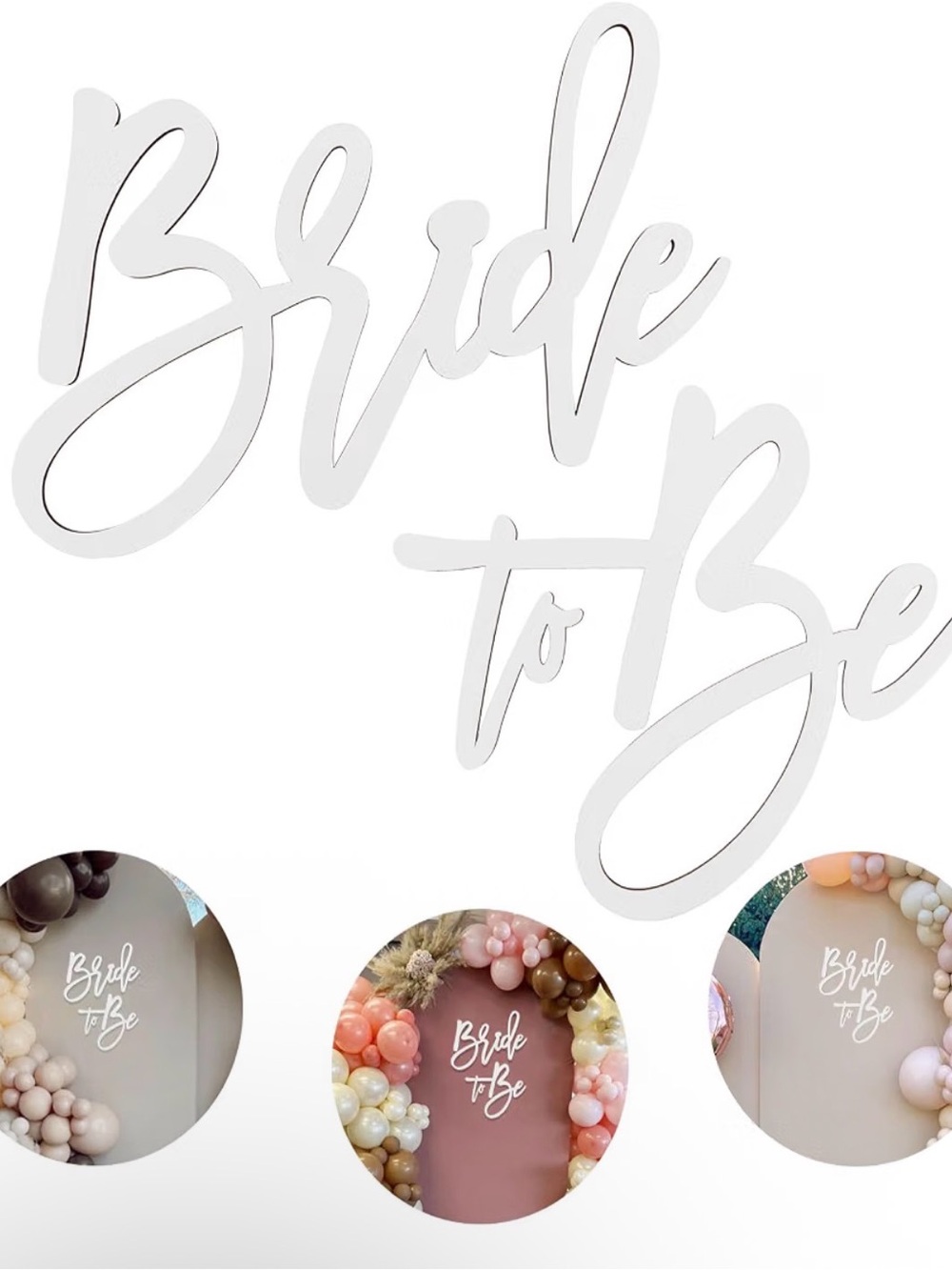 Bride to Be Script Sign - White Decorative Wall Accent